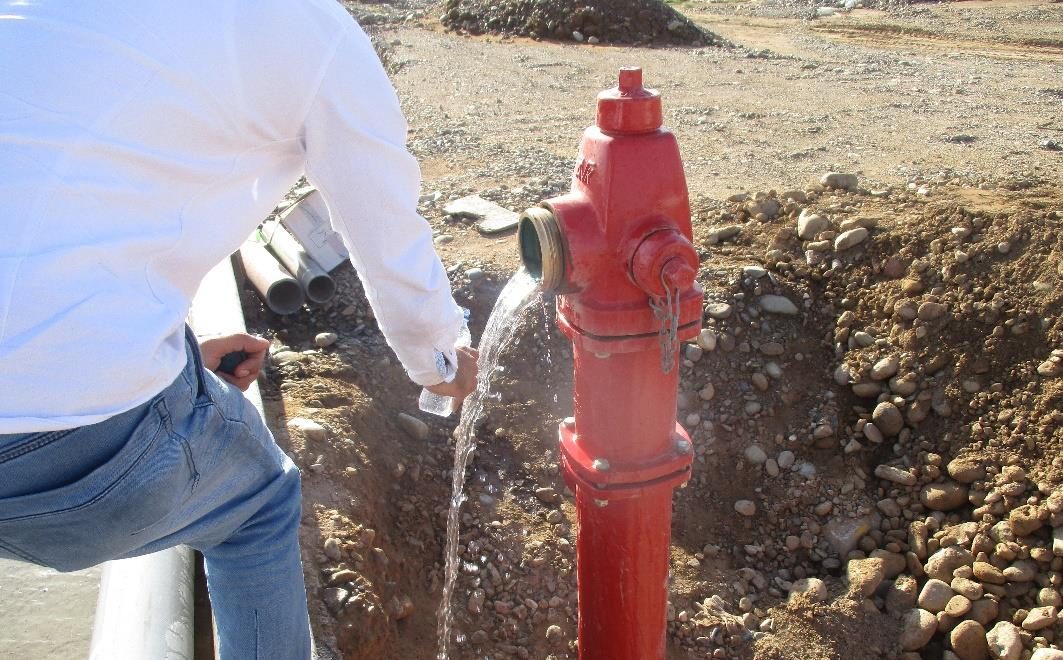 Fire hydrant flow testing on potable water line